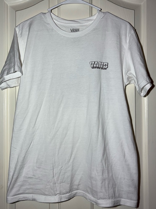 Vans Other - Vans White Short Sleeve Crew with Small Logo Patch